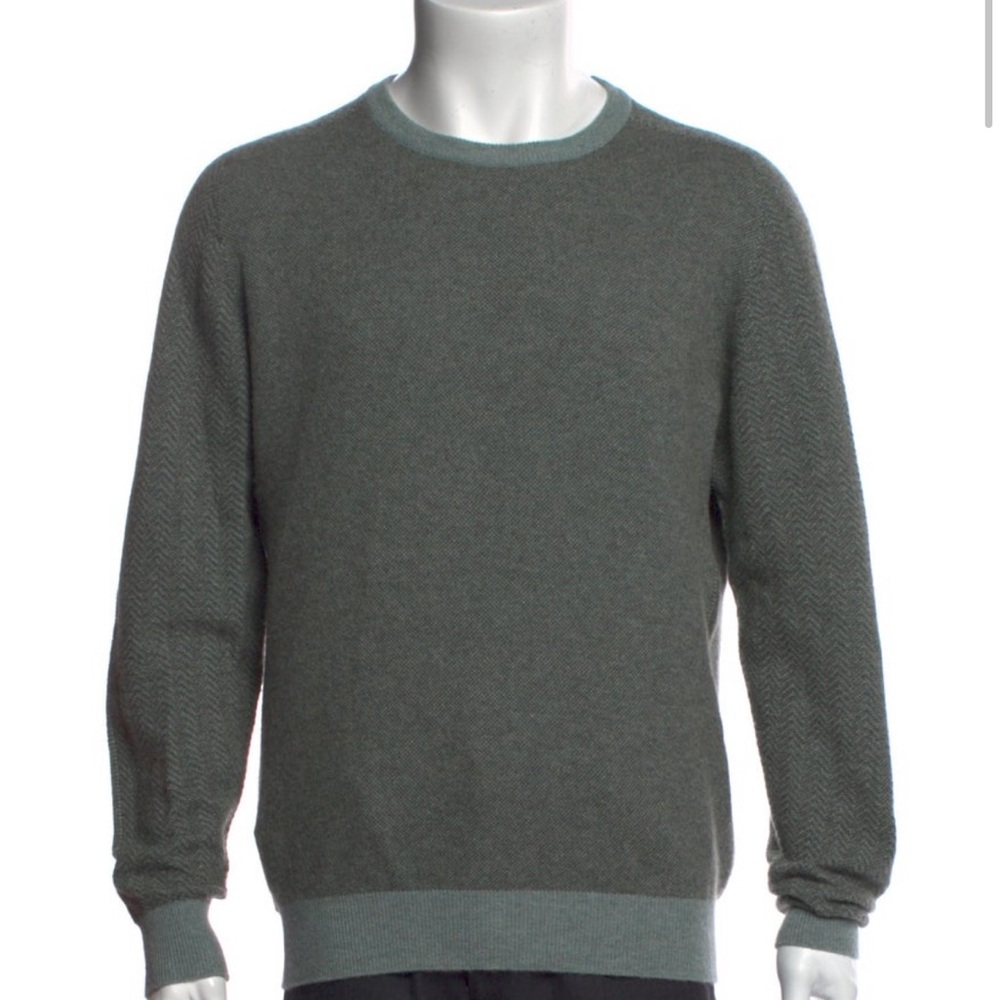 Hawico 100% Cashmere Crew Neck Sweater Green Men’s XXS